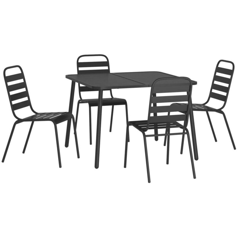 Vidaxl - Ensemble de salle à manger de jardin 5 pcs anthracite acier