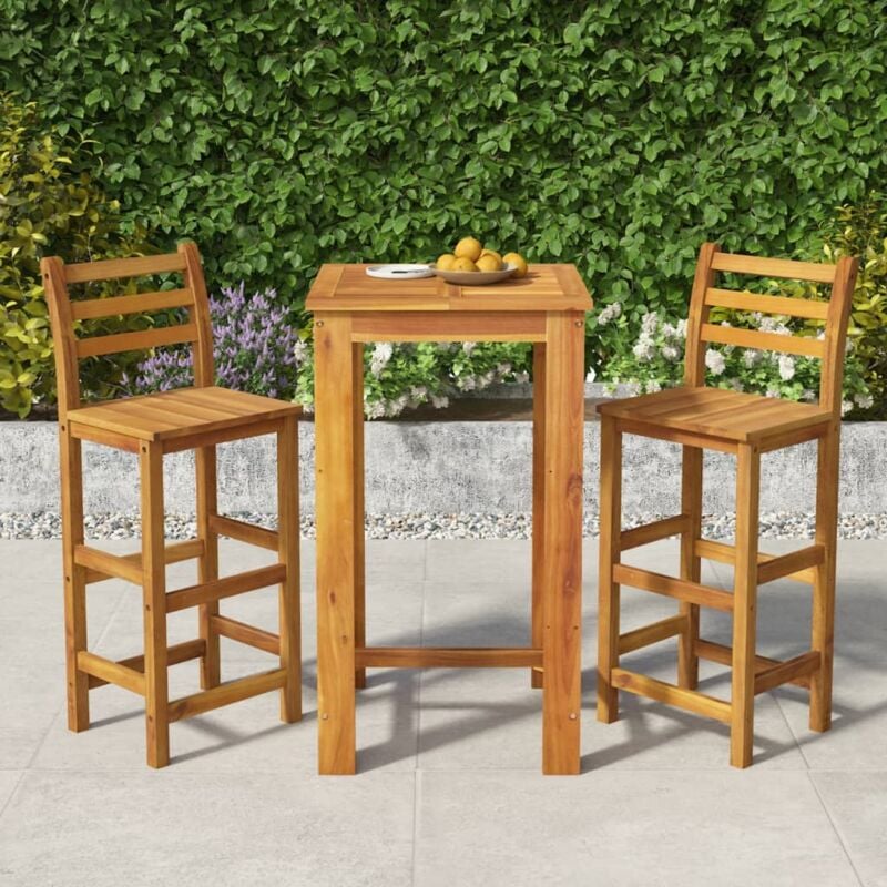 Ensemble de salle à manger de jardin 3 pcs Bois d'acacia solide