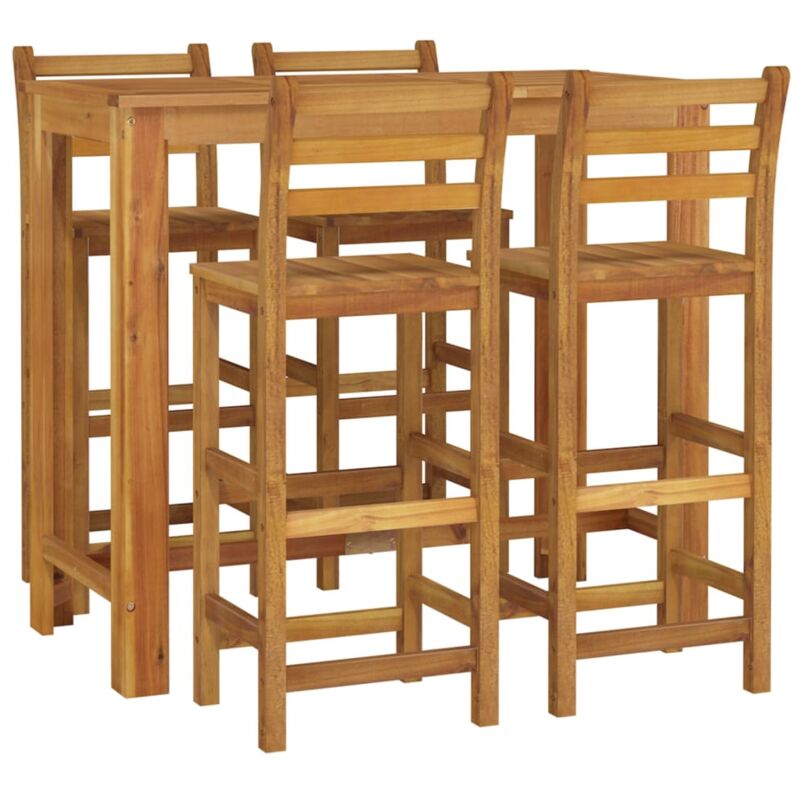 Vidaxl Ensemble De Salle &Agrave; Manger De Jardin 5 Pcs Bois D'acacia Solide