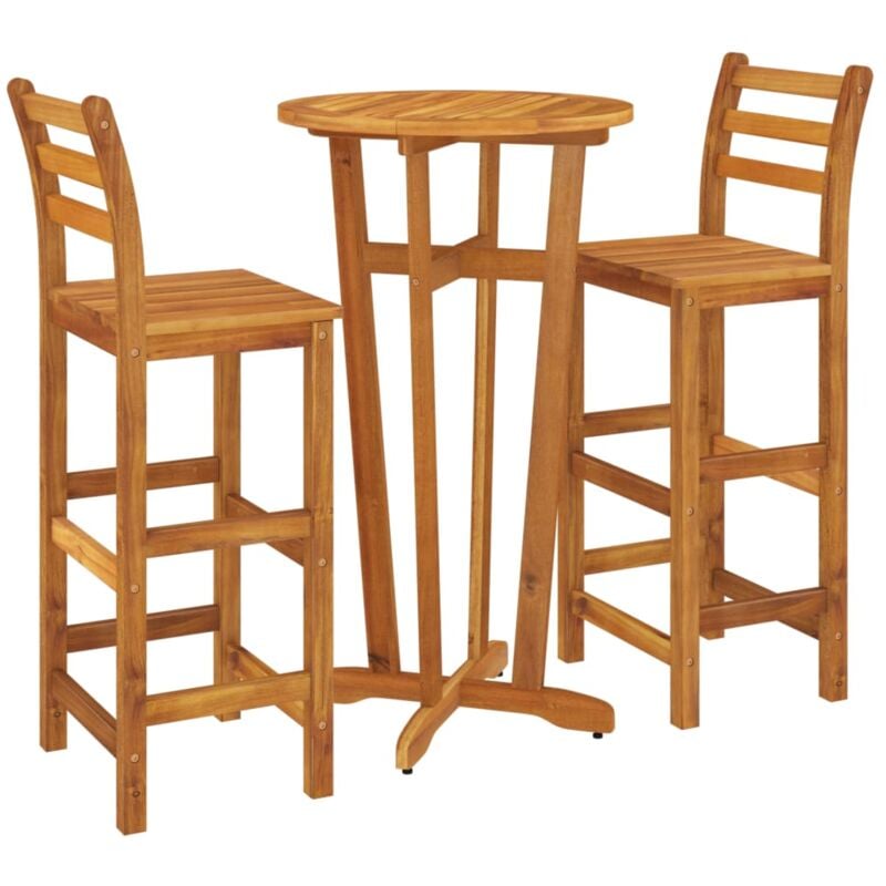 Ensemble de salle à manger de jardin 3 pcs Bois d'acacia solide