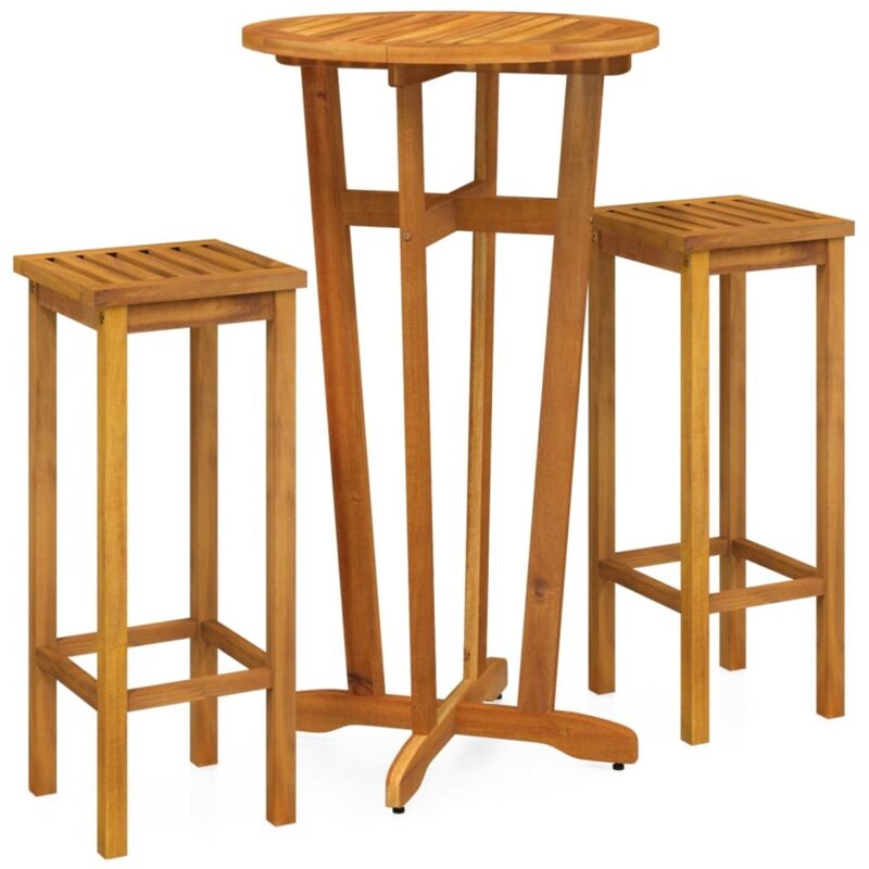 Vidaxl - Ensemble de bar de jardin 3 pcs bois d'acacia solide