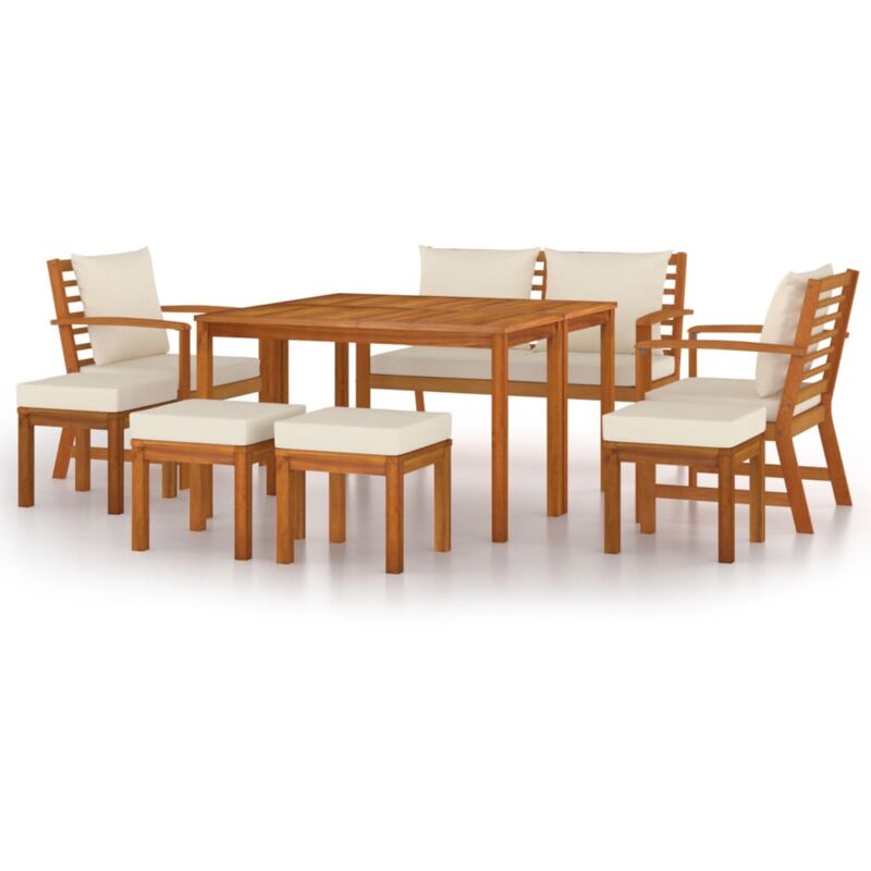 Vidaxl - Ensemble à manger de jardin coussins 9 pcs Bois acacia