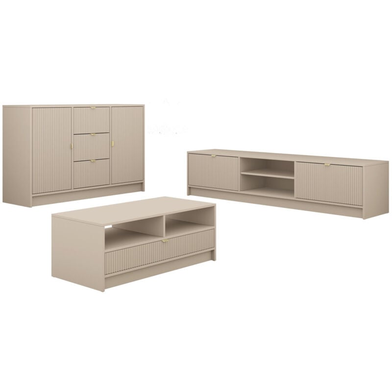 Ensemble de salon Comfivo Larmire 107, Beige