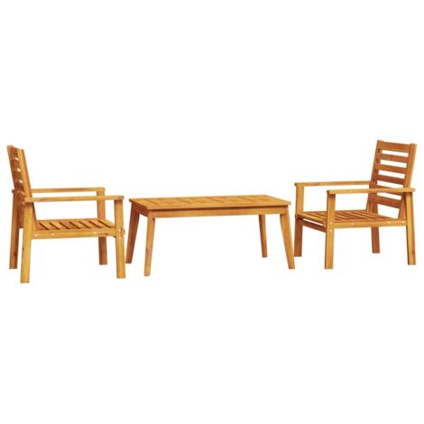 Ensemble de salon de jardin 3 pcs，Mobilier de jardin bois d'acacia solide CFW29610