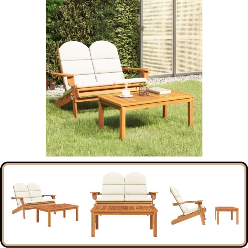 Ensemble de salon de jardin Adirondack 2 pcs bois acacia solide - Banc De Jardin - Mobilier De Jardin - Salon De Jardin - Chaise Longue - Meubles De