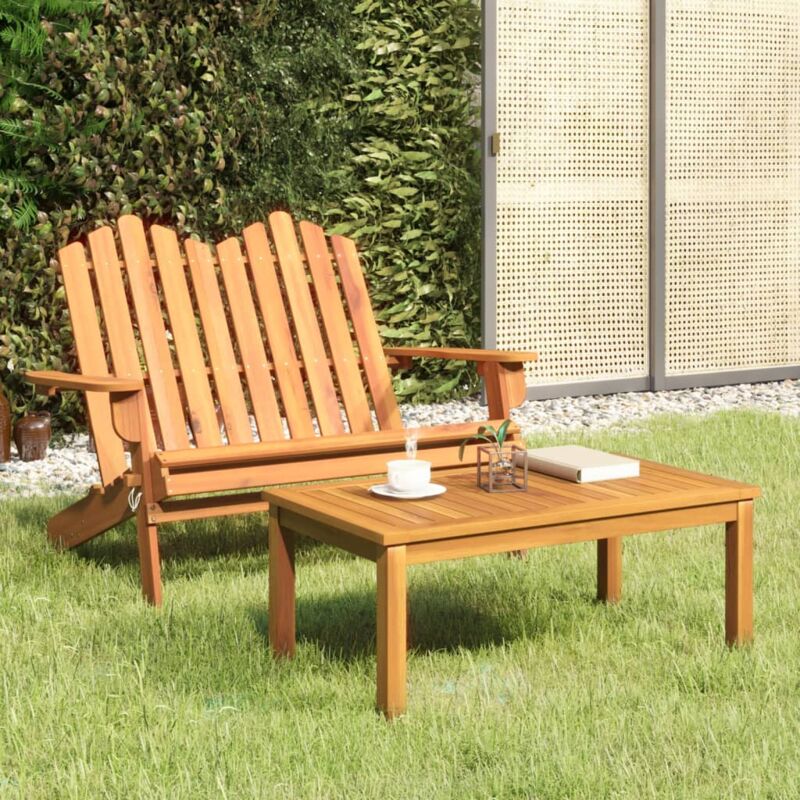 Ensemble de salon de jardin Adirondack 2 pcs - Ensemble Table et Chaise de Jardin - bois acacia solide BV676851 Bonnevie