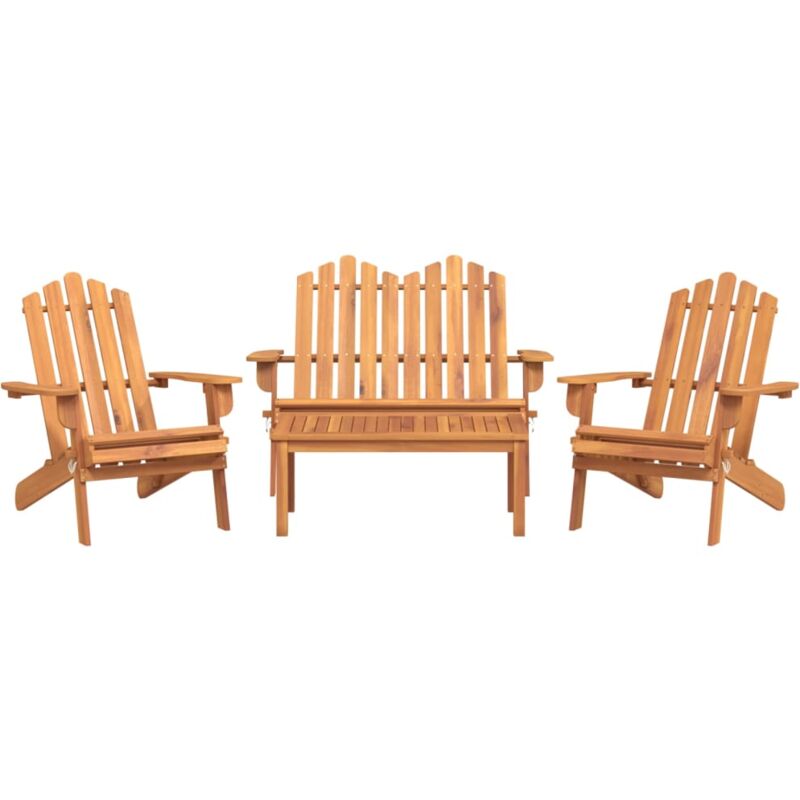 Ensemble de salon de jardin Adirondack 4 pcs bois acacia solide Vidaxl
