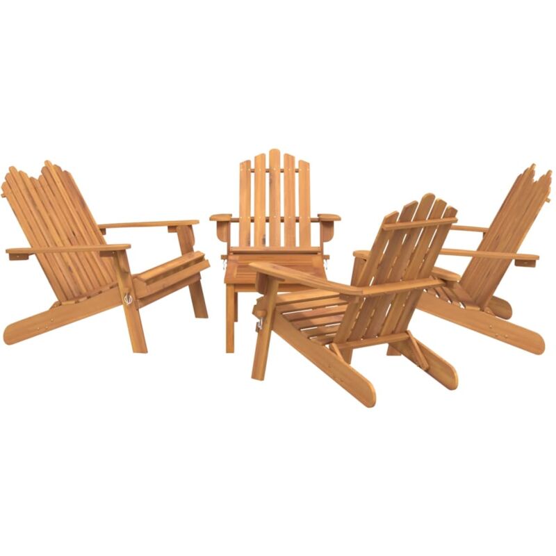 Ensemble de salon de jardin Adirondack 5 pcs bois acacia solide vidaXL