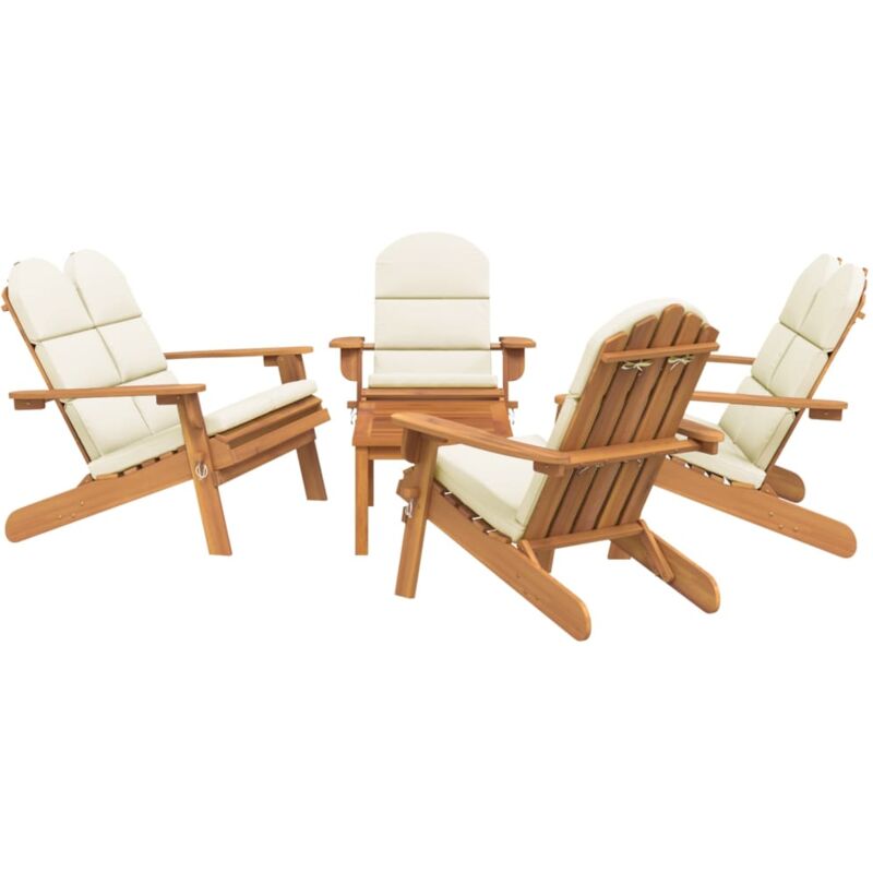 Ensemble de salon de jardin Adirondack 5 pcs bois acacia solide Vidaxl