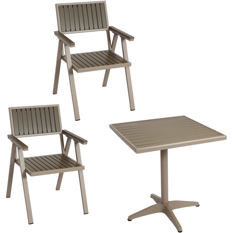 Ensemble de salon externe avec table et 2 chaises de conception élégantes différentes couleurs couleur Colombe