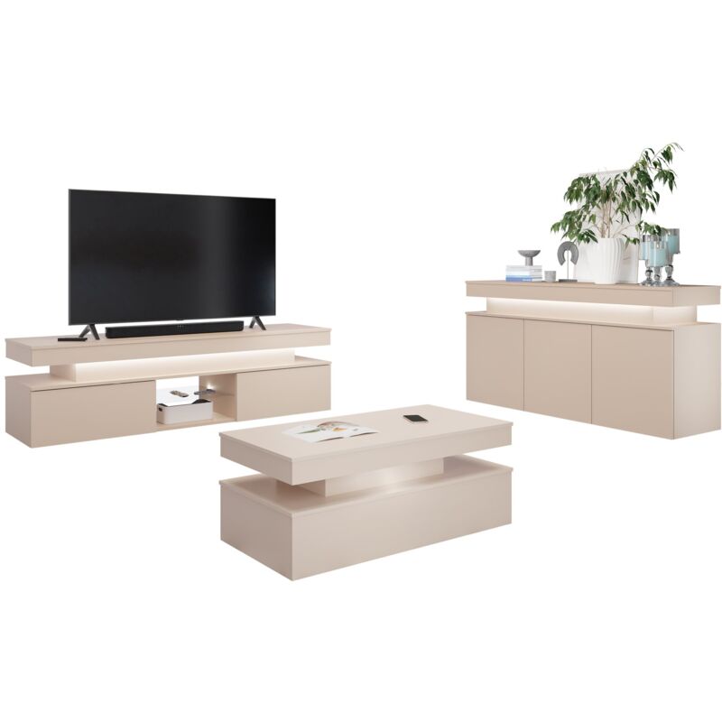 Ensemble de salon Monfero, Brun clair