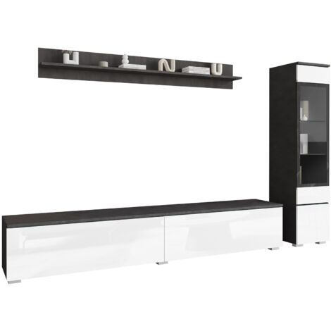 Ensemble de salon Sarasota 125, Matera gris + Blanc brillant