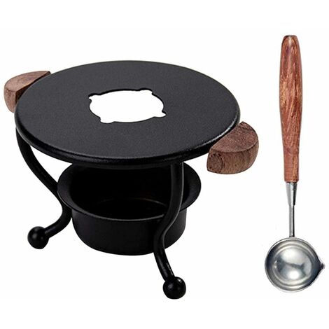 Ensemble de sceaux de cire, chauffe-joints de cire, ensemble de tampons de sceaux de cire, outil de four de fusion avec cuillère de fusion de cire pour faire fondre des barres ou des perles de scellem