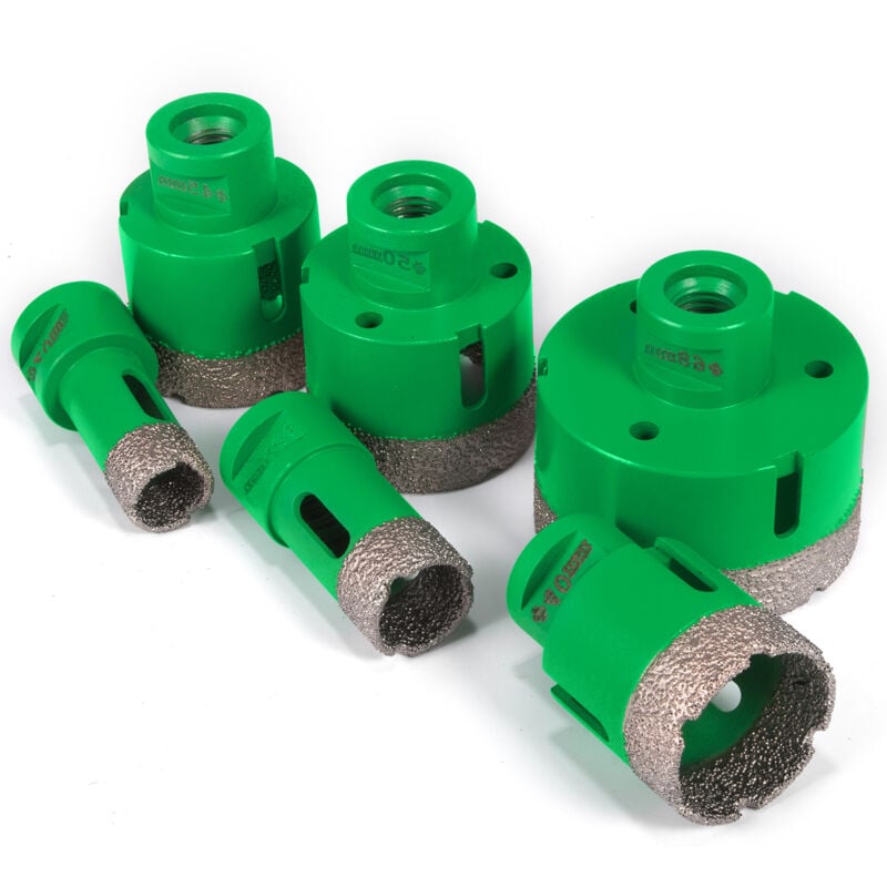 Mophorn - Ensemble de scies cloches diamantées 6 pièces, 20/25/40/45/50/68 mm, filetage M14, coupe-trou portable pour grès, forets pour céramique,