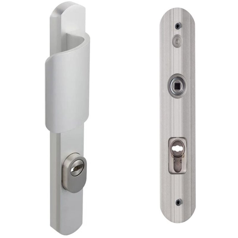 Vachette - Poignée de porte blindée étroite Secumax Palière Alu argent