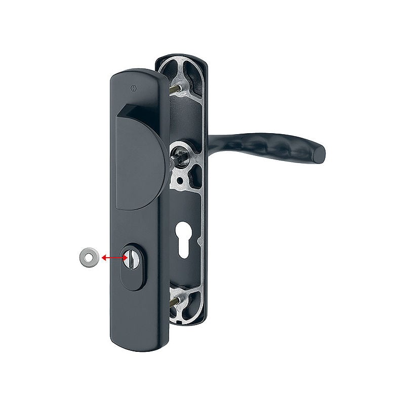 Ensemble de sécurité sur plaques palière C7 E70 épaisseur 37-52 mm noir mat Hoppe