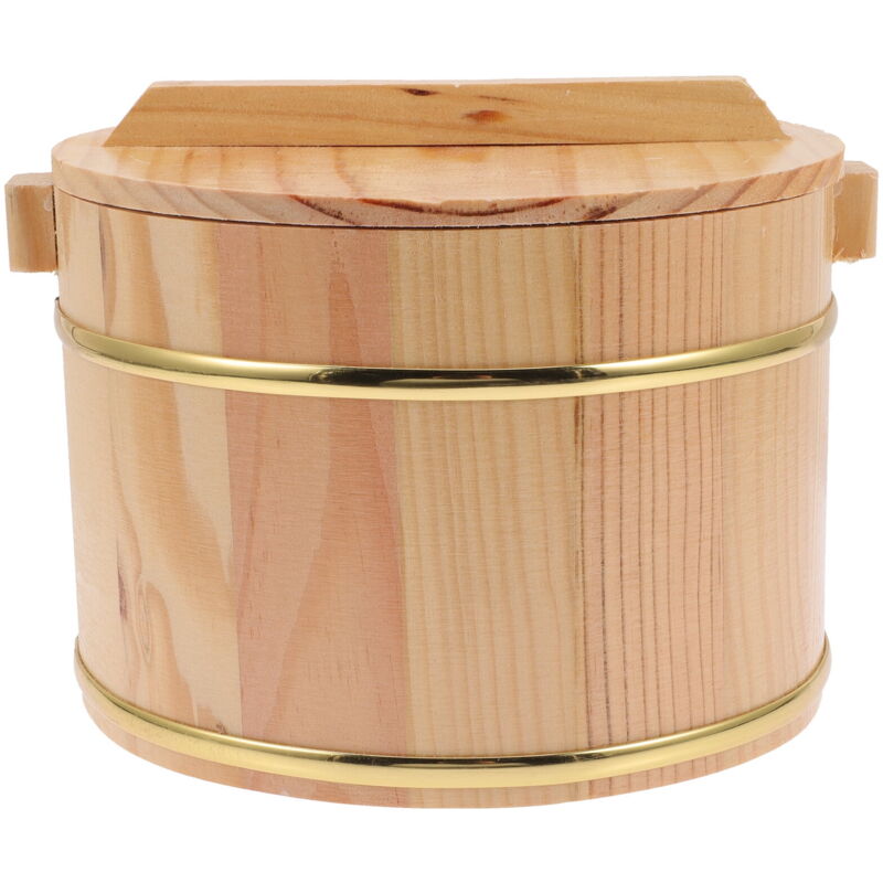 Feiyue - ensemble de seaux à riz cuits à la vapeur en bois, récipient de stockage de riz polyvalent avec couvercle