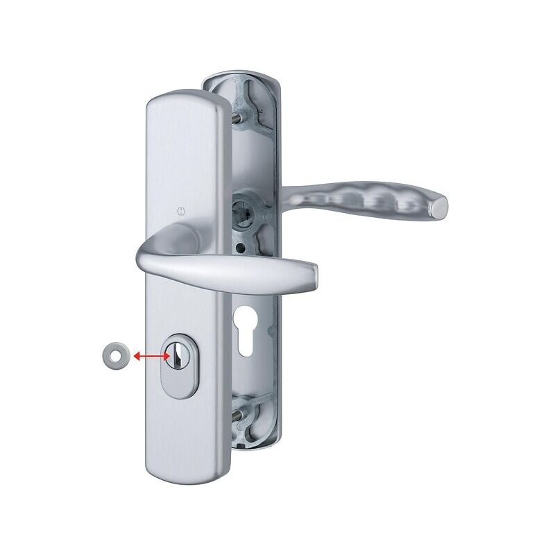 Ensemble de sécurité New York porte 37-42 et 47-52 mm clé i finition Argent Hoppe