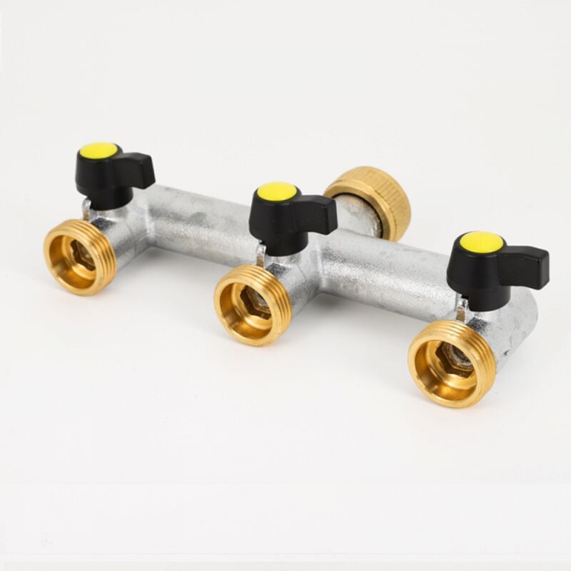Ensemble de séparateur de Tuyau d'arrosage à 3 Voies, connecteurs de Tuyau d'eau, Distributeur de Robinet de Valve Individuel extérieur pour Le