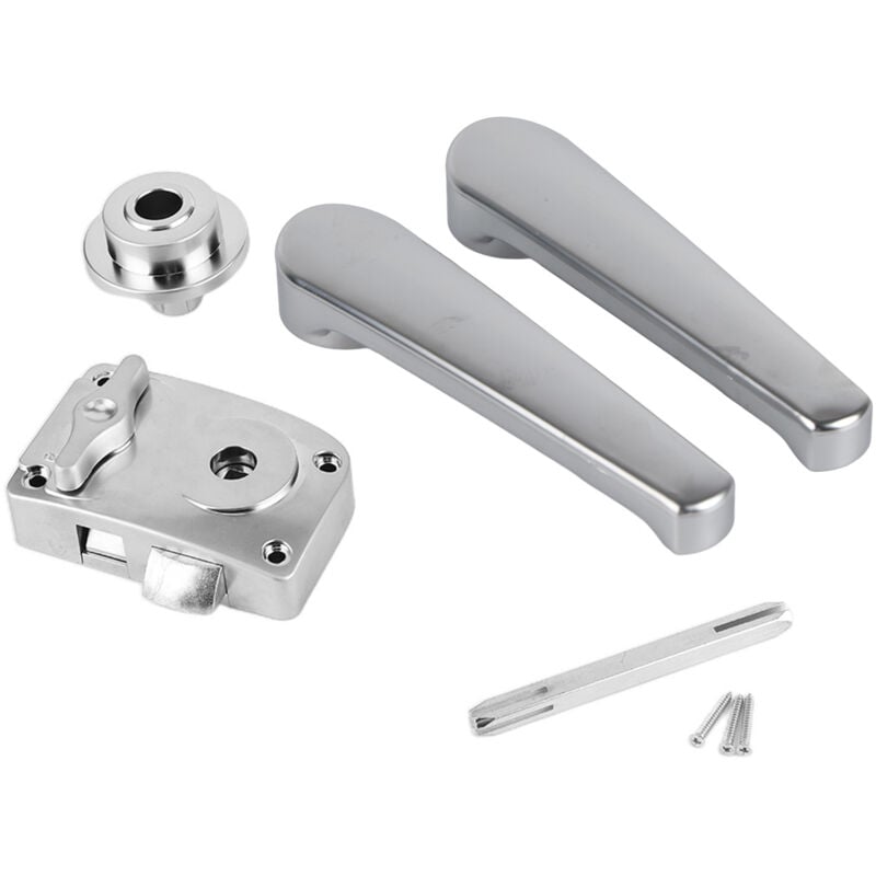 Sjlerst - Ensemble de serrure de levier de porte de toilette, bouton de poignée de salle de bains, Chrome poli pour camping-car rv Yacht