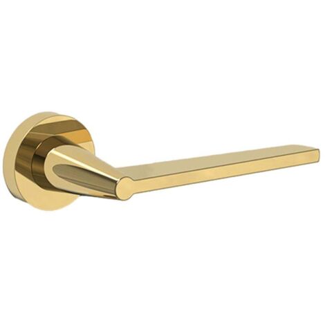 Ensemble de serrure de porte intérieure Modèle A, poignée en cuivre, pour chambre et salle de bain, revêtement or PVD, pour plus d'intimité