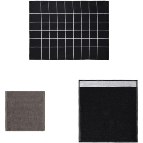 Ensemble de serviettes 12 pcs noir coton CFW591838