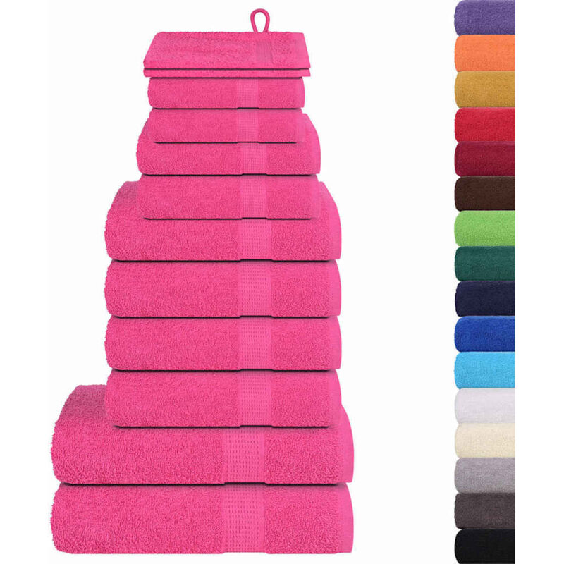 Ensemble de serviettes 12 pcs rose 360 g/m² 100% coton Vidaxl