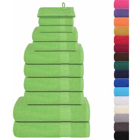 Ensemble de serviettes 12 pcs vert pomme 360 g/m² 100% coton CFW687578