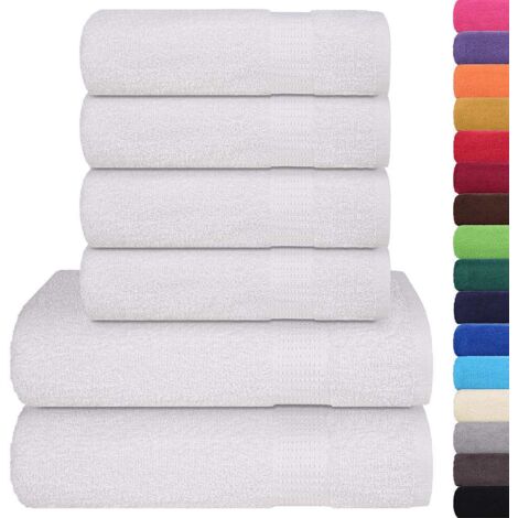 Ensemble de serviettes 6 pcs blanc 360 g/m² 100% coton CFW774130