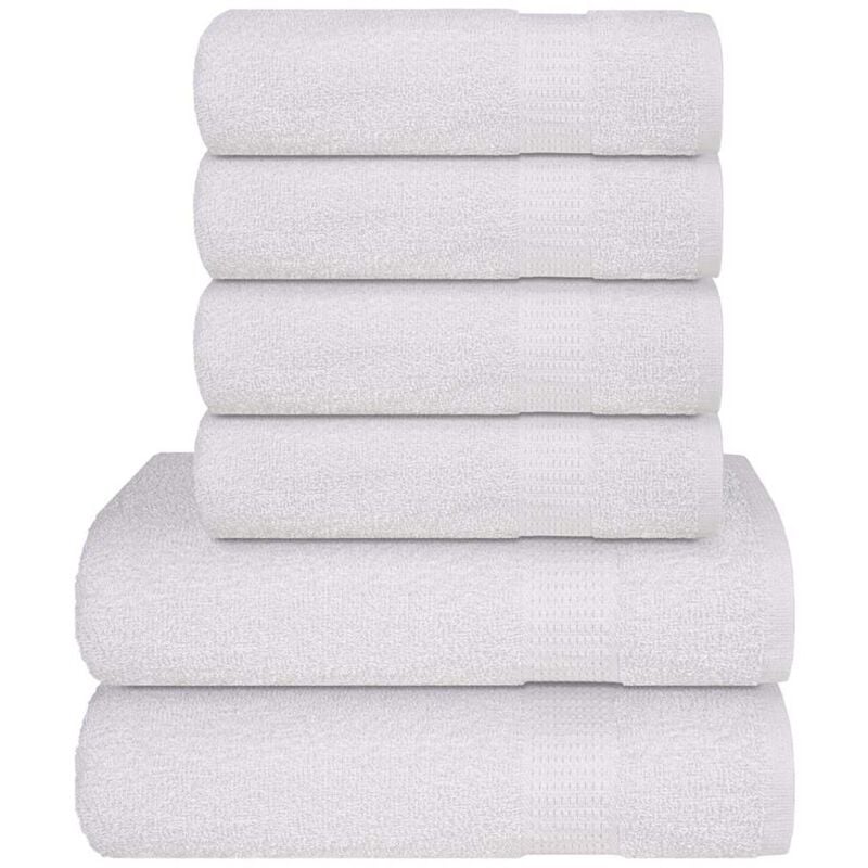 Vidaxl - Ensemble de serviettes 6 pcs blanc 360 g/m² 100% coton