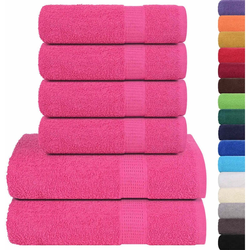 Vidaxl - Ensemble de serviettes 12 pcs rose 360 g/m² 100% coton