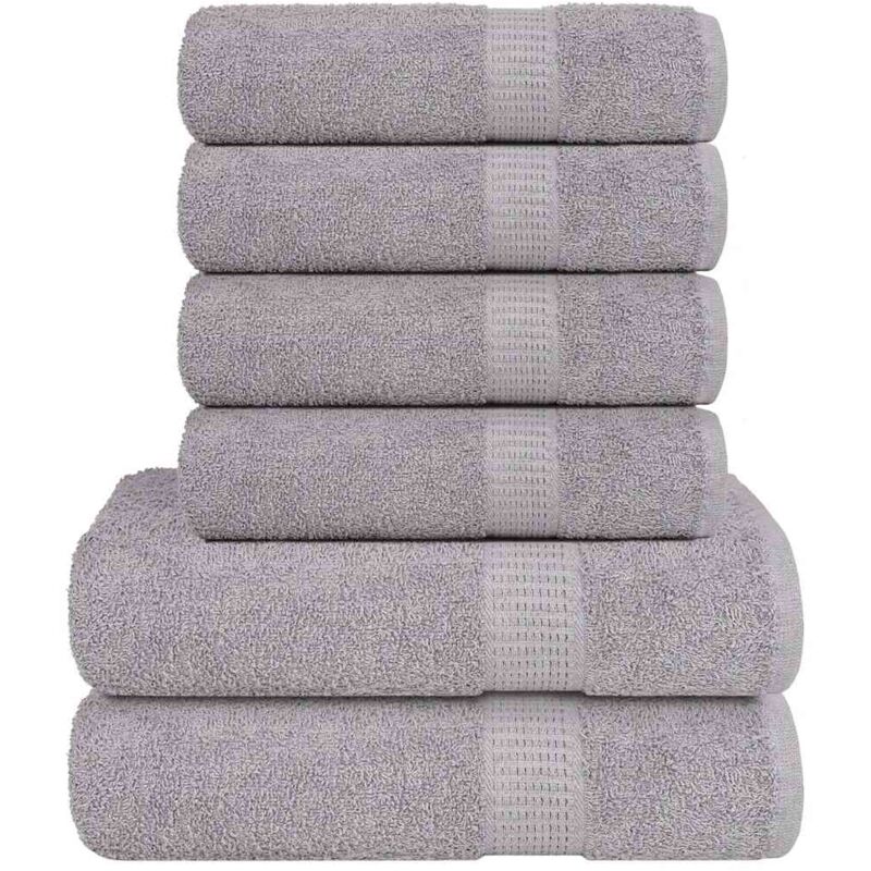 Vidaxl - Ensemble de serviettes 6 pcs gris 360 g/m² 100% coton