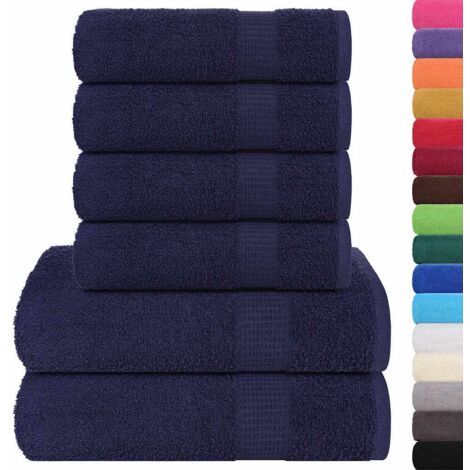 Ensemble de serviettes 6 pcs bleu marine 360 g/m² 100% coton CFW457567