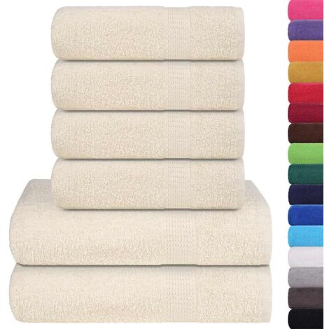 Ensemble de serviettes 6 pcs crème 360 g/m² 100% coton CFW580962