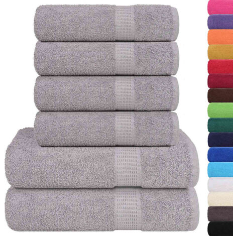 Ensemble de serviettes 6 pcs gris 360 g/m² 100% coton CFW433090