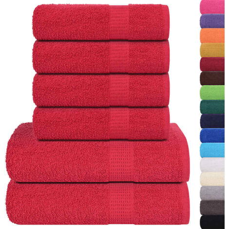 Ensemble de serviettes 6 pcs rouge 360 g/m² 100% coton CFW149087