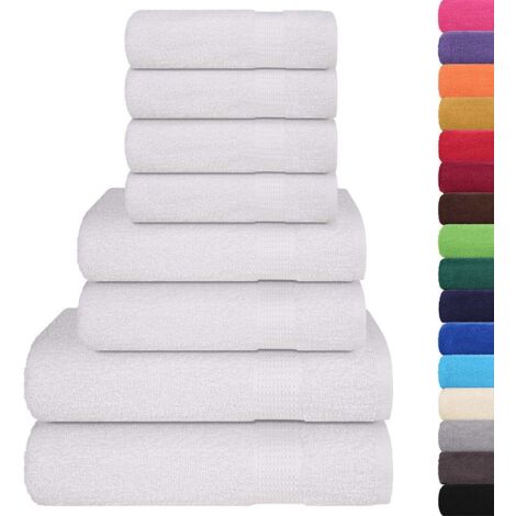 Ensemble de serviettes 8 pcs blanc 360 g/m² 100% coton CFW545128