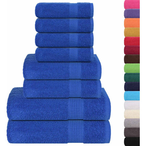 Ensemble de serviettes 8 pcs bleu 360 g/m² 100% coton CFW922729