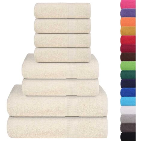 Ensemble de serviettes 8 pcs crème 360 g/m² 100% coton CFW777374