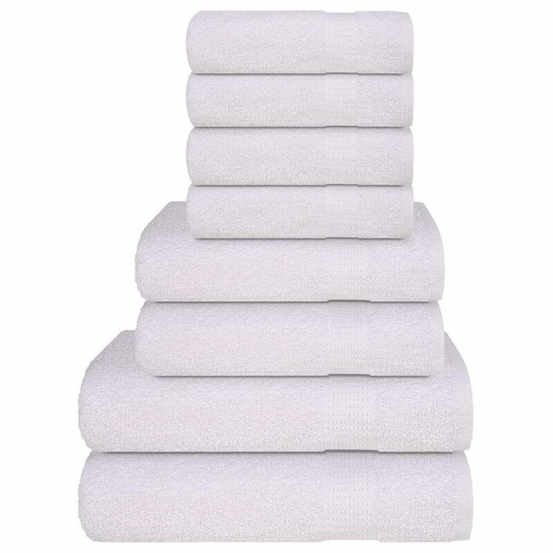 Vidaxl - Ensemble de serviettes 8 pcs blanc 360 g/m² 100% coton