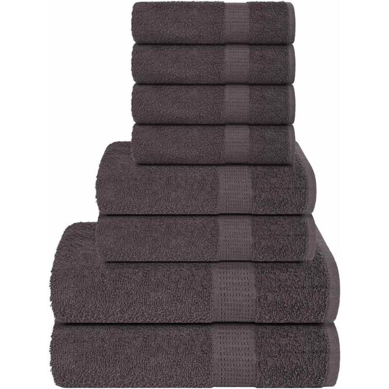 Vidaxl - Ensemble de serviettes 8 pcs anthracite 360 g/m² 100% coton