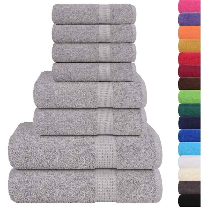 Vidaxl - Ensemble de serviettes 8 pcs gris 360 g/m² 100% coton