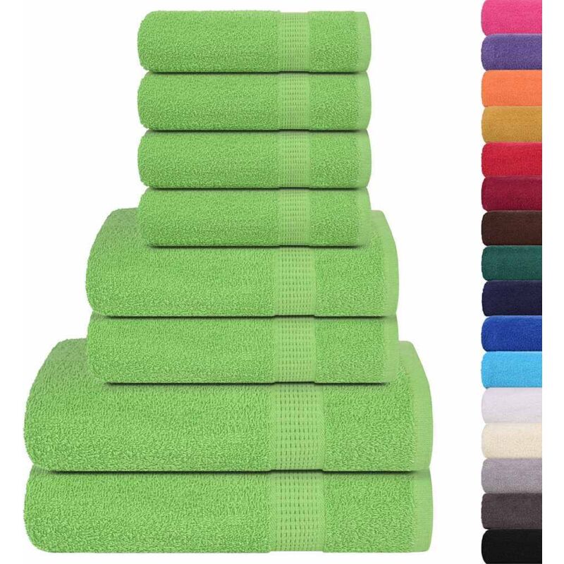 Ensemble de serviettes 8 pcs vert pomme 360 g/m² 100% coton Vidaxl