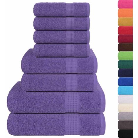 Ensemble de serviettes 8 pcs violet 360 g/m² 100% coton CFW951013