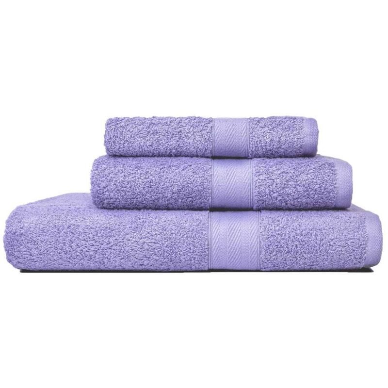 Kiamami Valentina - Ensemble De Serviettes De Bain 3-Pièces Teddy Cotton Terry Mauve Teddy