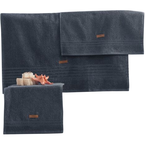 Ensemble de serviettes de bain et de douche Set 100% Coton Anthracite