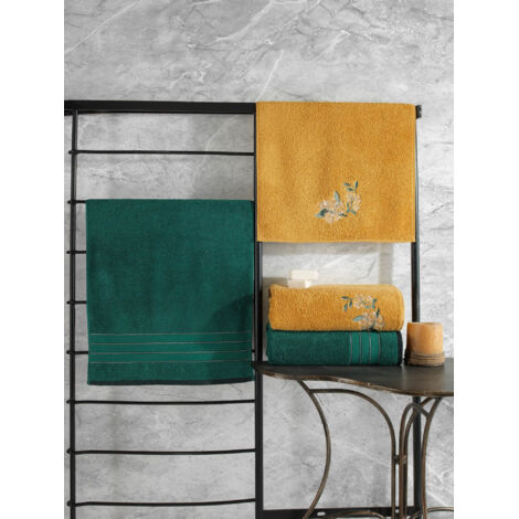 Ensemble de serviettes de bain et de douche Set 100% Coton Vert Jaune