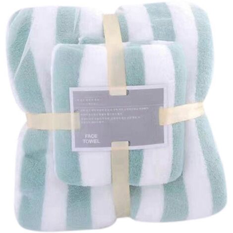 Ensemble de serviettes de bain, serviettes de bain absorbantes en velours corail pour adultes (visage A)