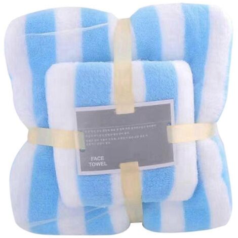 Ensemble de serviettes de bain, serviettes de bain absorbantes en velours corail pour adultes, visage B--