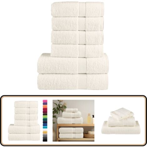 Ensemble de serviettes de qualité supérieure SOLUND 6 pcs crème - Serviettes De Bain - Ensembles De Serviettes - Serviettes En Coton - Serviettes Douces - Serviettes Absorbantes